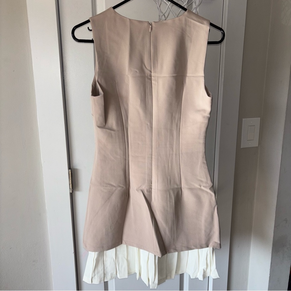 NEW Sleeveless Mini Dress Pleated Hem A-Line Party Cocktail Dress Size S - Picture 5 of 9